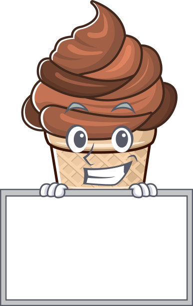 巧克力冰淇淋的卡通人物图片下载