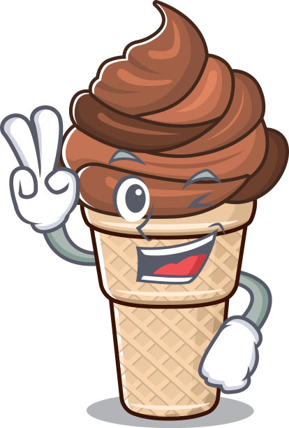欢乐巧克力冰淇淋吉祥物设计用图片下载