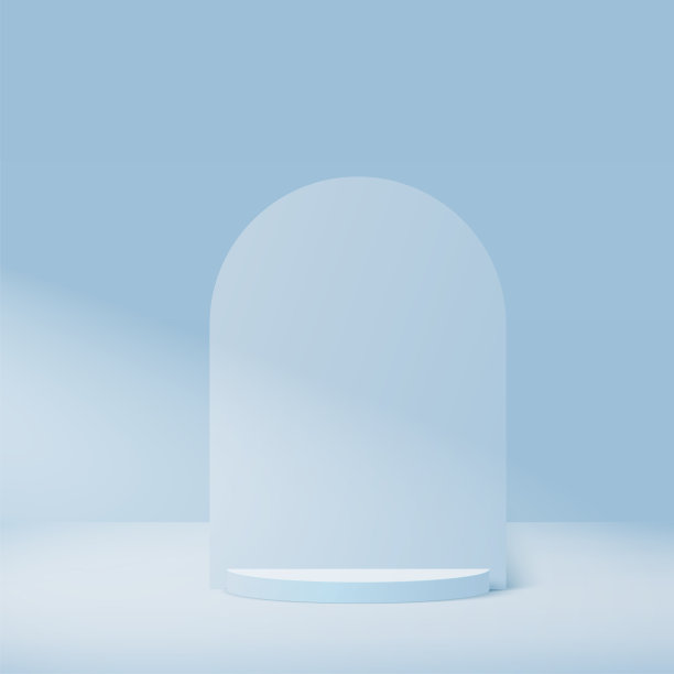 抽象背景与蓝色几何三维平台。矢量插图。图片下载