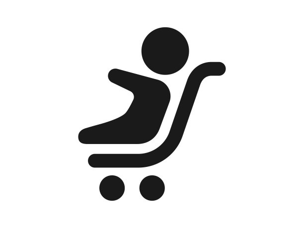 婴儿车里的婴儿图标。图片下载