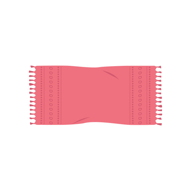 带有图案的时尚粉色披肩、地毯、垫子或沙滩毛巾的插图图片下载