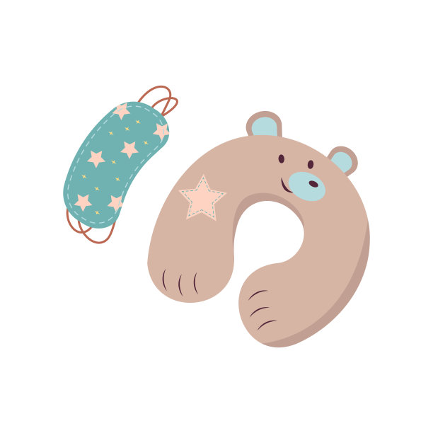 睡眠面罩和旅行枕头图片下载