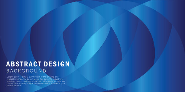 纸层圈蓝色抽象背景。曲线和线条用于横幅图片下载
