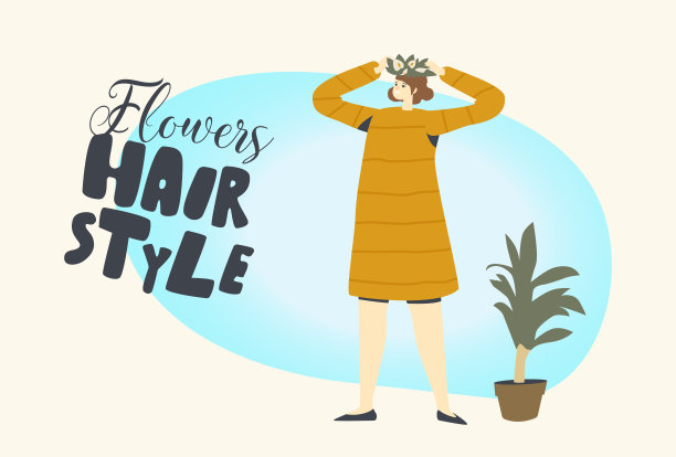 年轻女性用美丽的花圈装饰头发。美丽的女人用花朵做发型图片下载