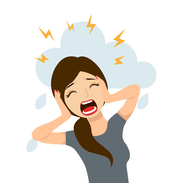 一个尖叫的女人的矢量插图。图片下载