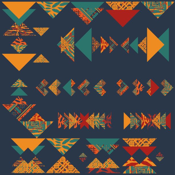 抽象的波西米亚部落图案墙纸图片下载