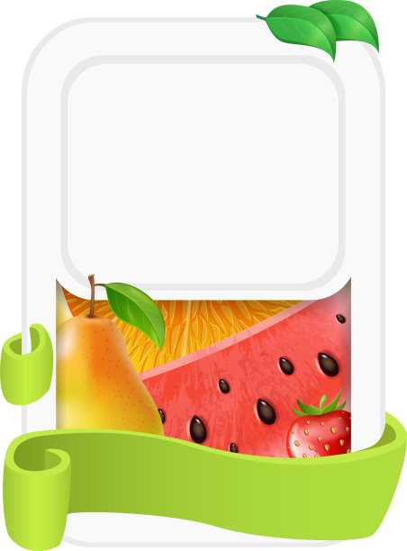 用水果和浆果设计的矩形传单横幅卡片模板图片下载