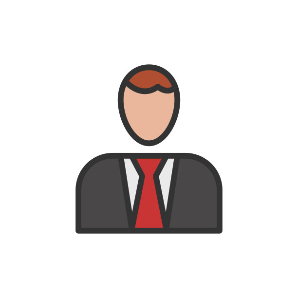 人的偶像。商人行图标。颜色矢量图标。图片下载