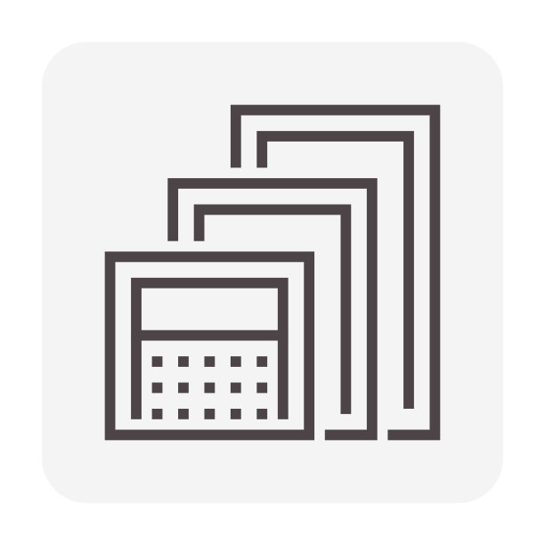 便携式分区屏幕矢量图标。64x64像素完美和可编辑的线描边。图片下载