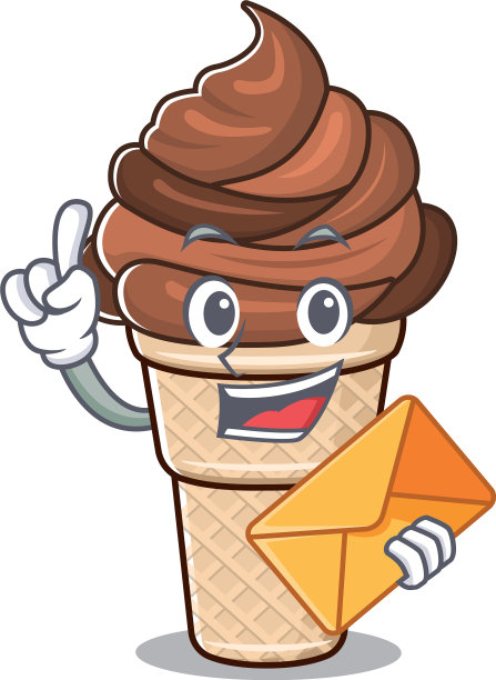可爱的巧克力冰淇淋吉祥物设计用图片下载