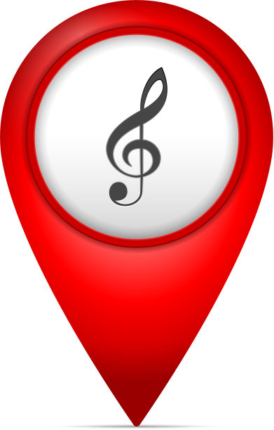 地图标记与音乐符号图片下载