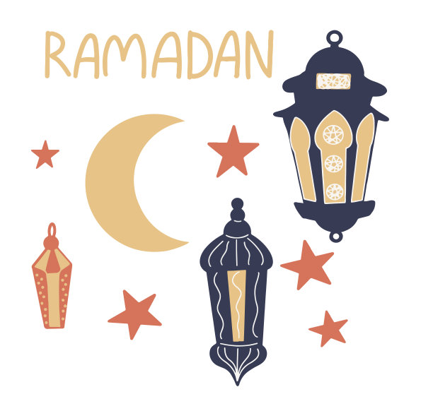 为斋月而设的碑文和灯。穆斯林传统。图片下载