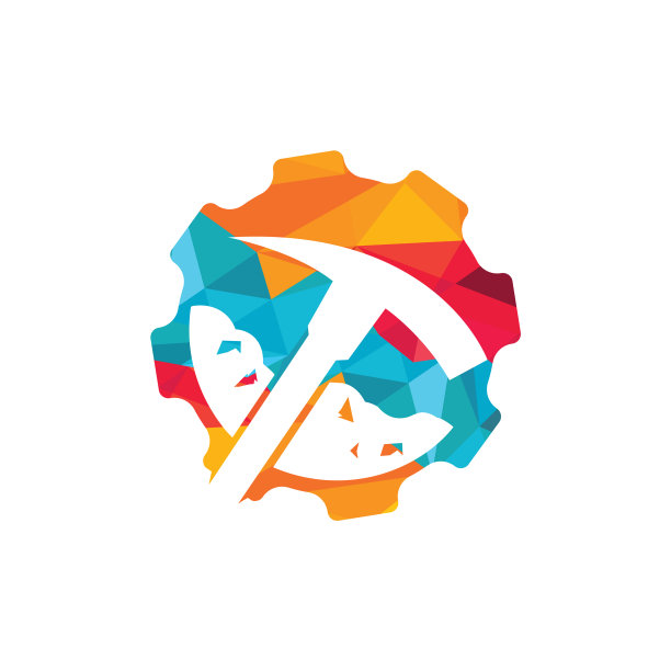 采矿标志模板与齿轮图片下载