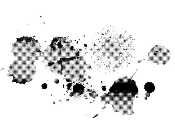 黑色单色垃圾油墨飞溅，孤立的标志元素，飞溅的半色调背景图片下载