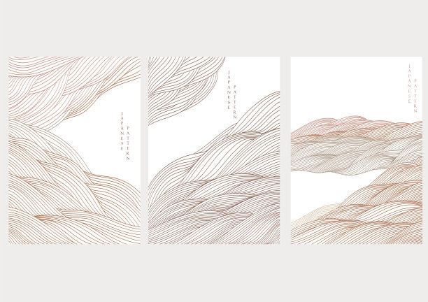 抽象的日本波浪图案艺术背景图片下载