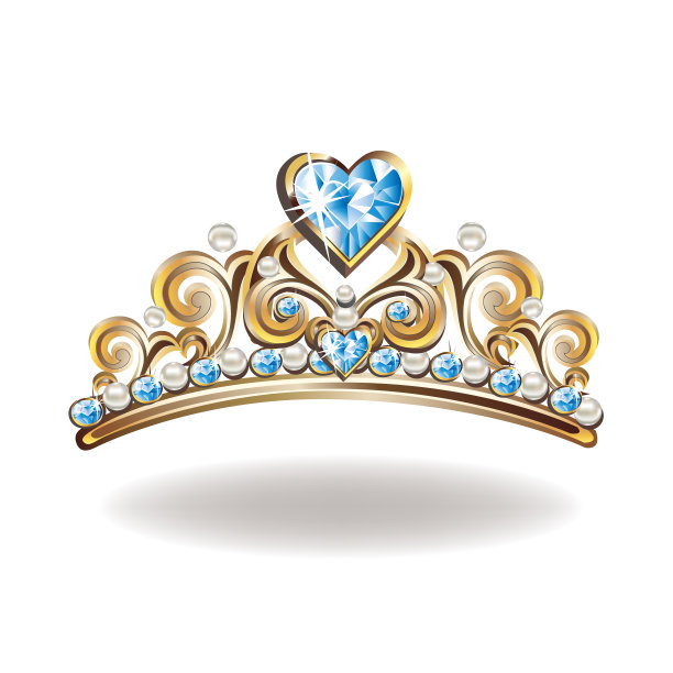 公主王冠或皇冠与珍珠和粉红色的宝石图片下载