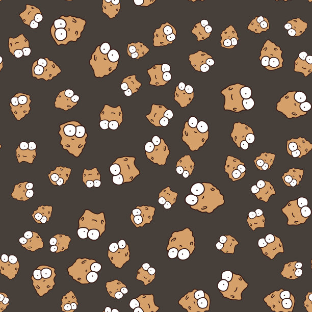 酵母卡通无缝模式在黑暗的背景图片下载
