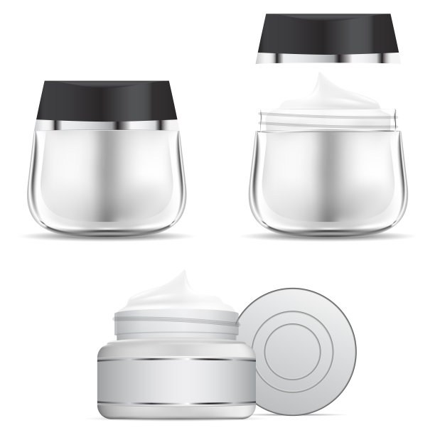 奶油罐子。化妆品膏霜玻璃瓶模型，3d图片下载