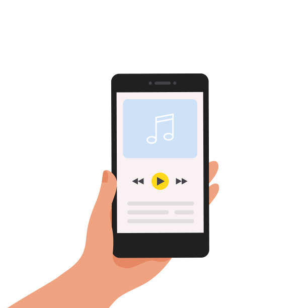 音乐应用程序移动应用程序与播放列表或图片下载