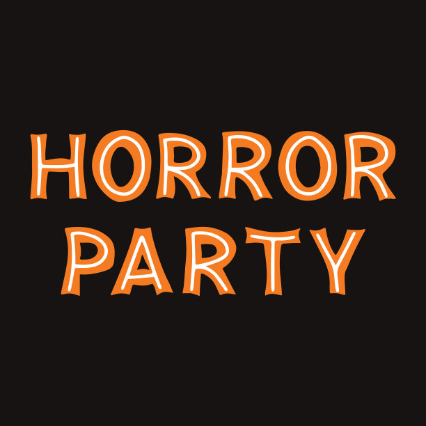 恐怖派对上的橙色字母和白线图片下载
