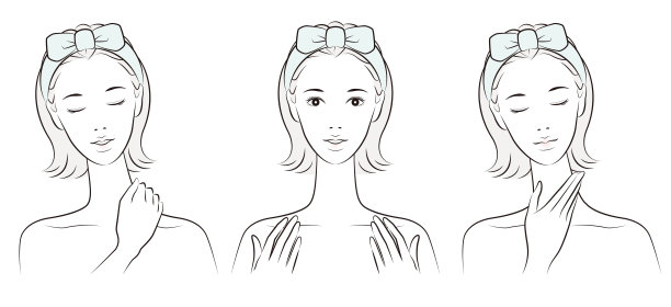 矢量插图的一个女人做皮肤护理图片下载