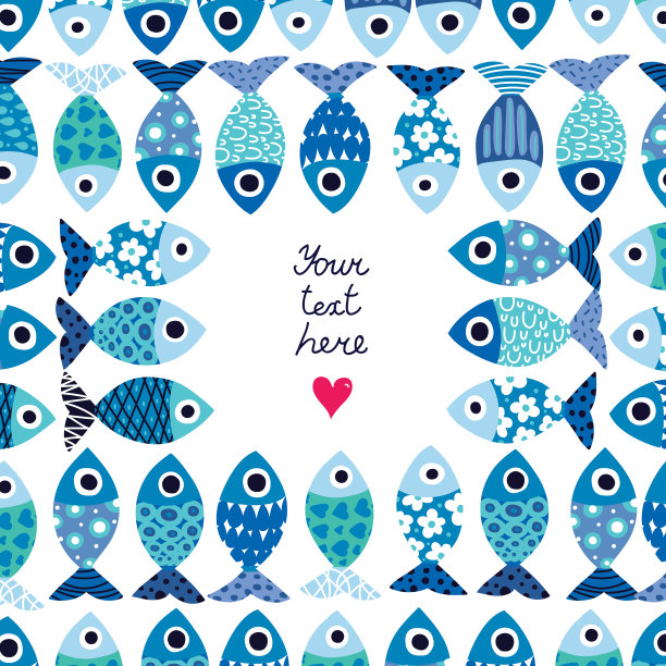 可爱的鱼卡。图片下载