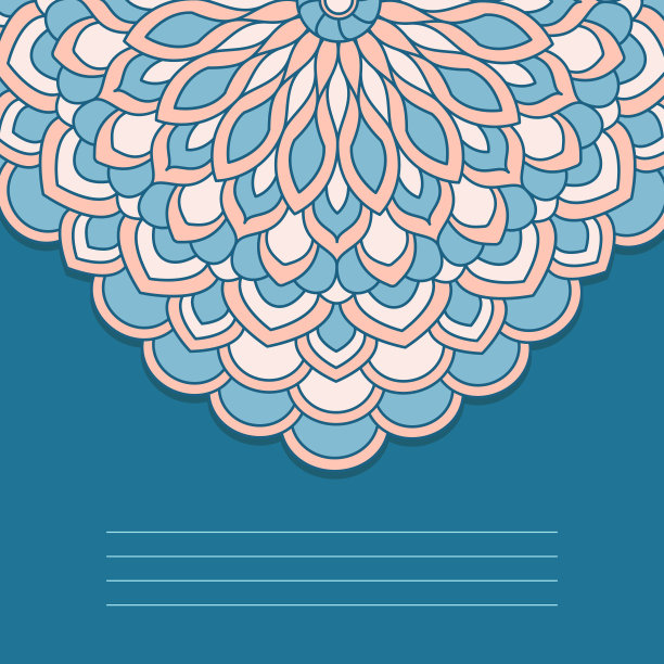 曼荼罗点缀向量。一种对称几何色花。图片下载