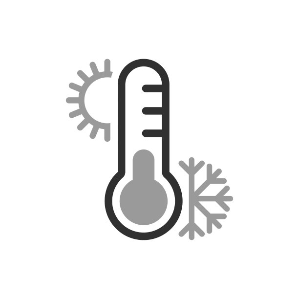 温度计图标与热和冷的符号图片下载
