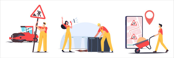 道路维修与工程机械和工作特性。滚动重型车辆使沥青维护，机械图片下载