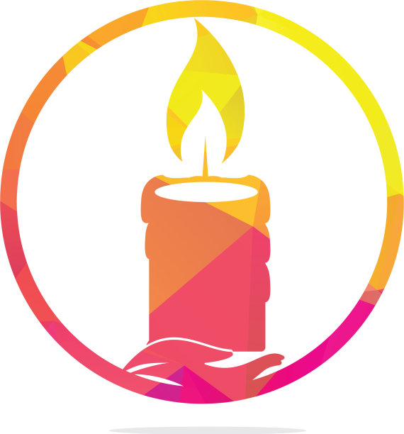 标志设计的蜡烛和手图片下载