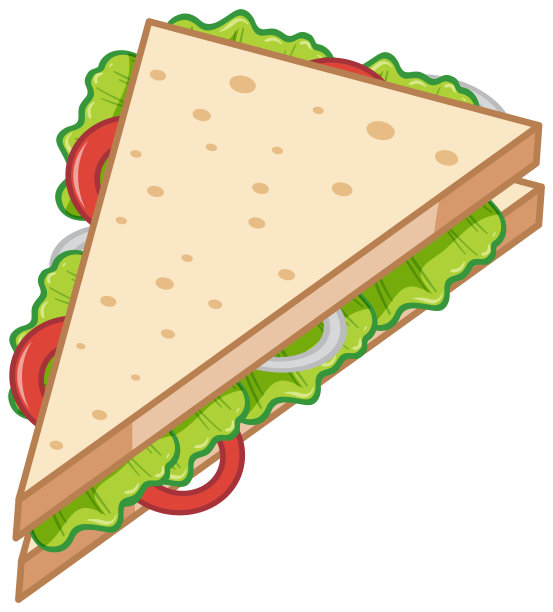 白色背景上的健康三明治图片下载