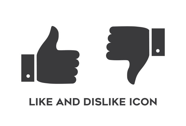 大拇指向上和向下喜欢和不喜欢社交媒体图片下载