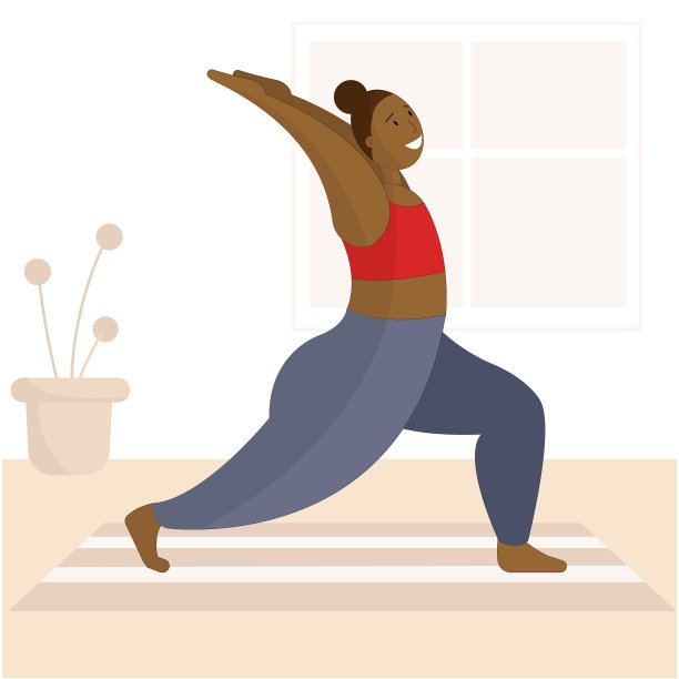 黑人妇女在家里做瑜伽图片下载