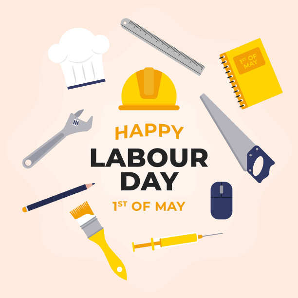 平坦的劳动节插图矢量插图图片下载