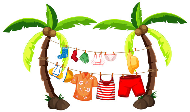 孤立的夏日衣服挂在户外图片下载