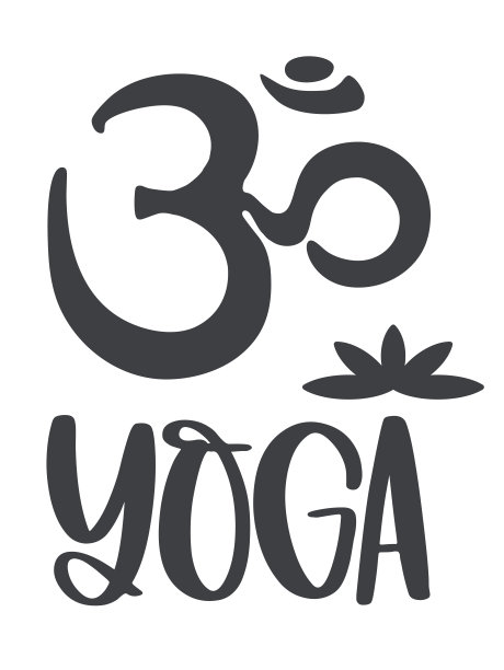 OM符号和瑜伽铭文与莲花的形象。图片下载