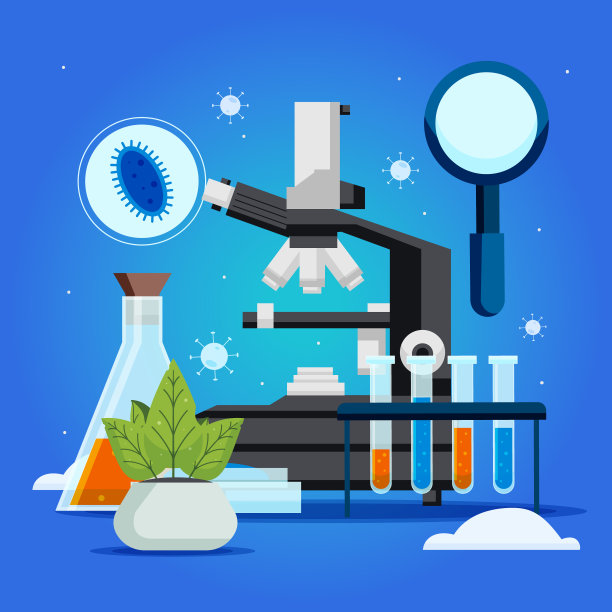 平面生物技术插图向量插图图片下载