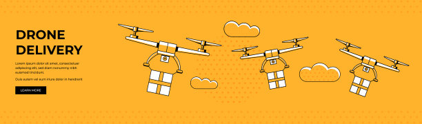 无人机投递网页横幅插图图片下载