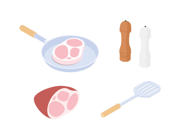 牛排等距矢量图图片下载