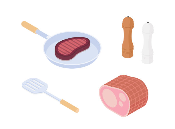 牛排等距矢量图图片下载