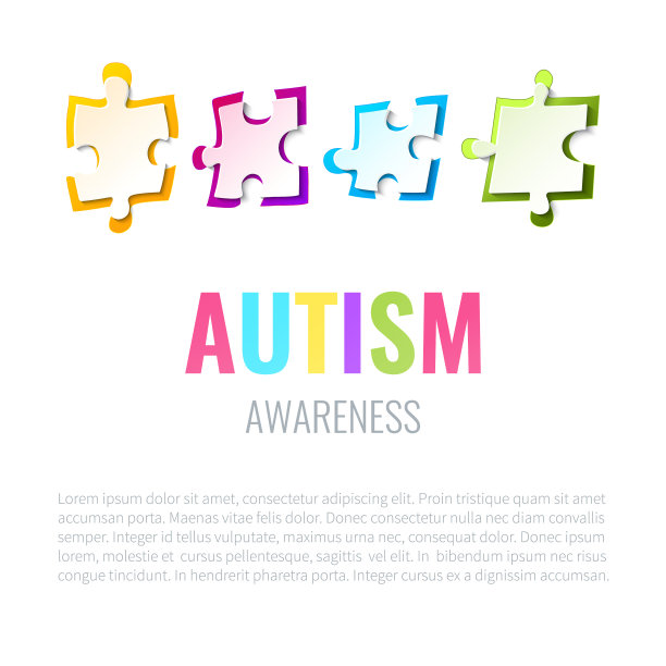 自闭症认知拼图海报图片下载