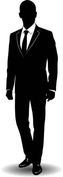 一个商人的黑白剪影图片下载