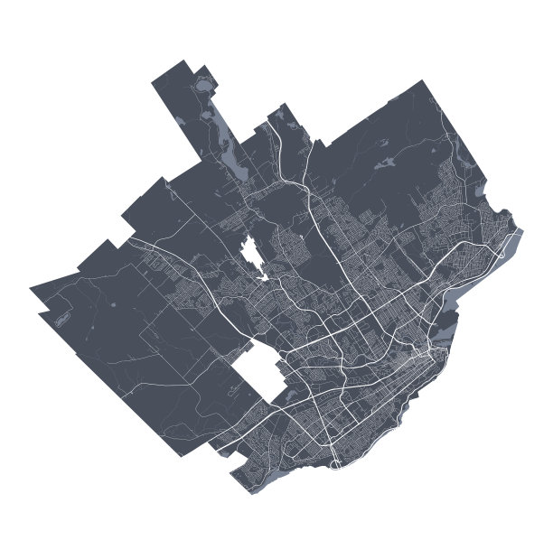 魁北克地图详细地图魁北克城市海报图片下载