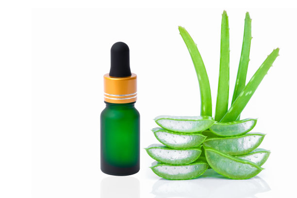 芦荟精油与新鲜芦荟叶凝胶图片下载