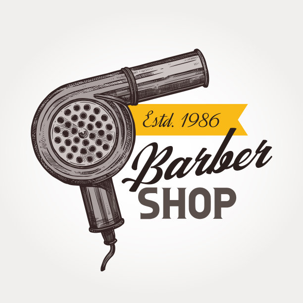 理发店素描会徽图片下载