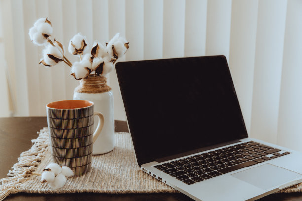 舒适的家庭办公室手工和环保装饰图片下载