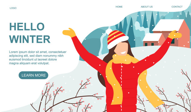 你好,冬天的概念图片下载