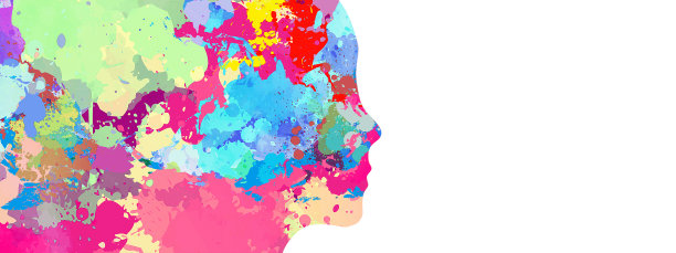 抽象的女性轮廓和白色背景图片下载