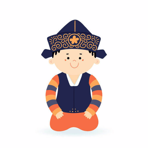 男孩穿着传统的韩国服装图片下载
