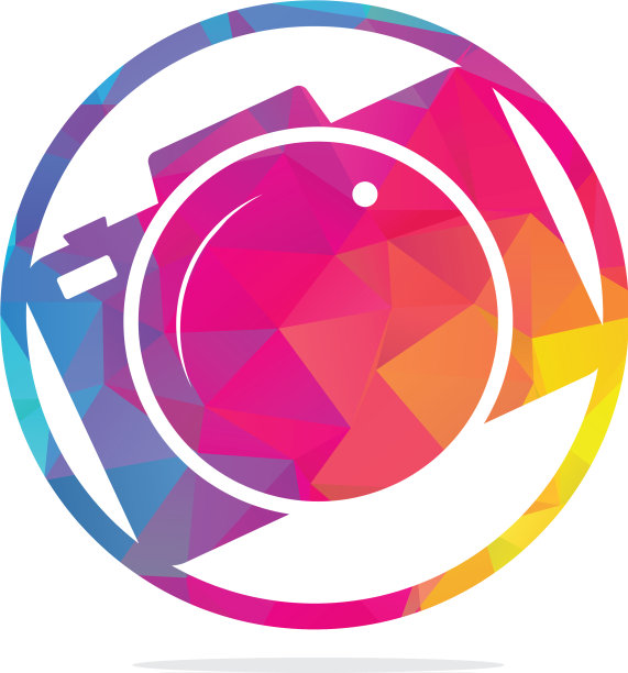 照片相机图标在时尚的设计风格图片下载